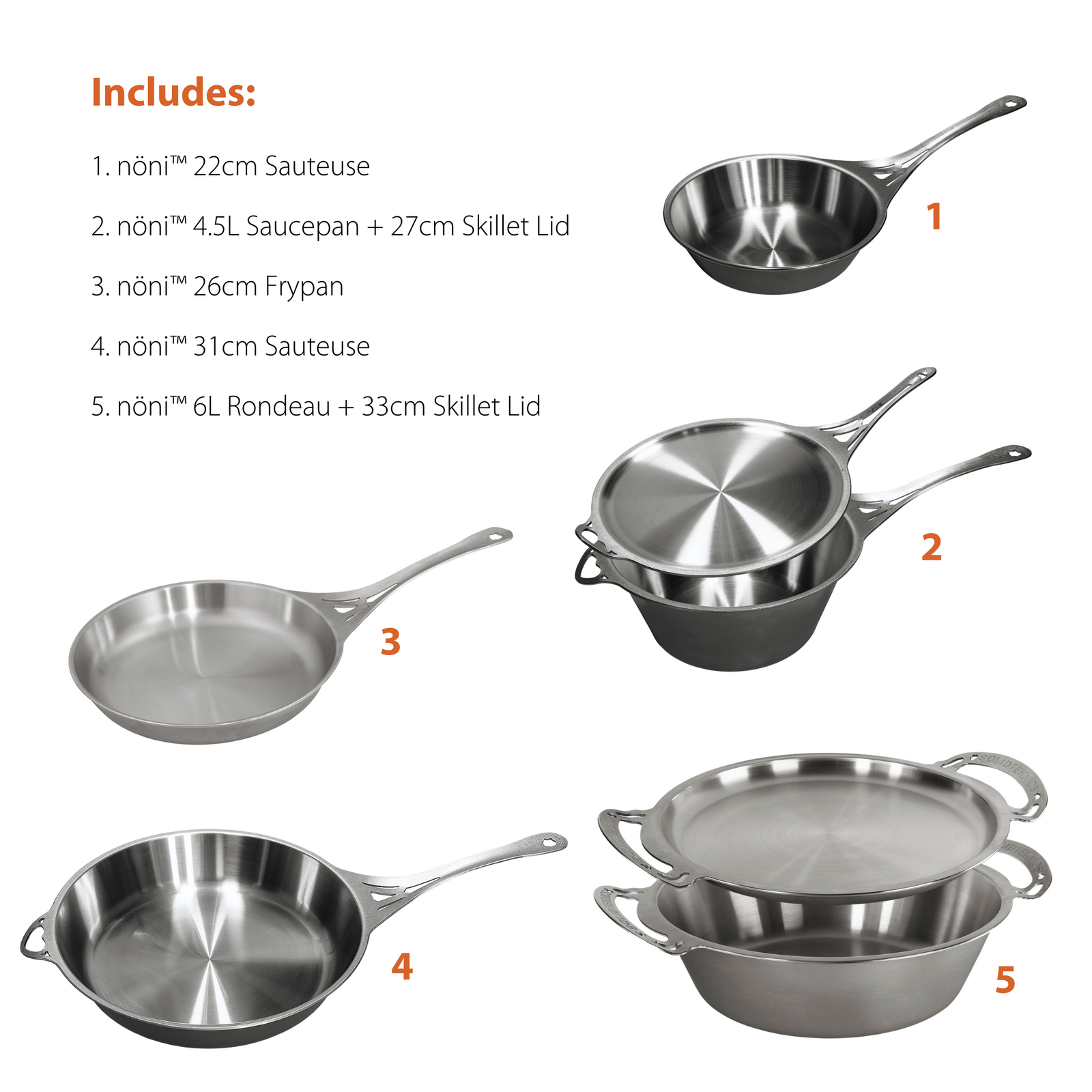 The Ultimate nöni™ Stainless Steel 7 piece Cookware Set! Australian-made by  Solidteknics