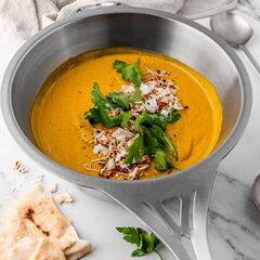 Creamy coconut pumpkin soup