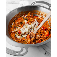 Slow cooked chicken and tomato orzo