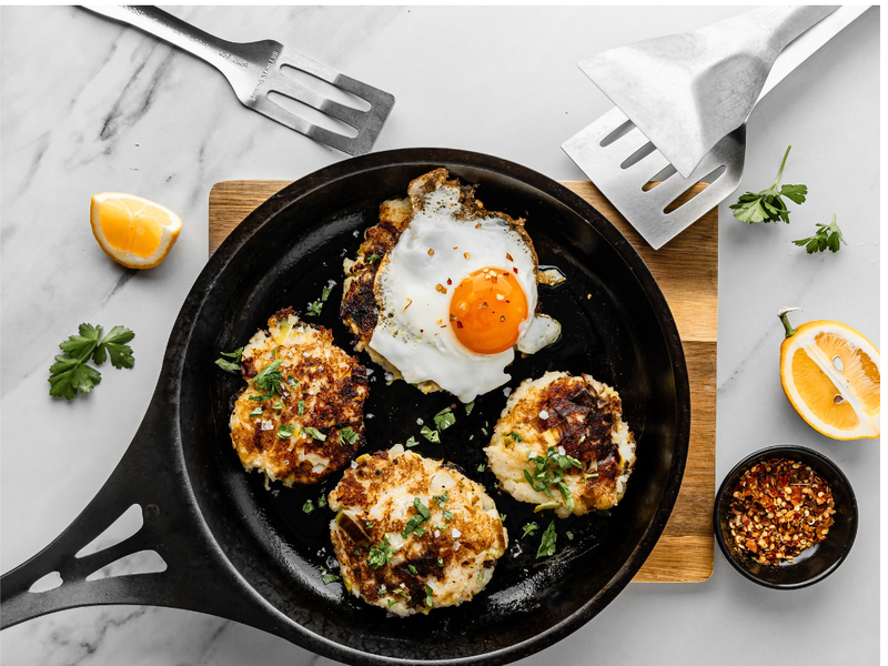 Potato & Leek Hashbrowns with Eggs