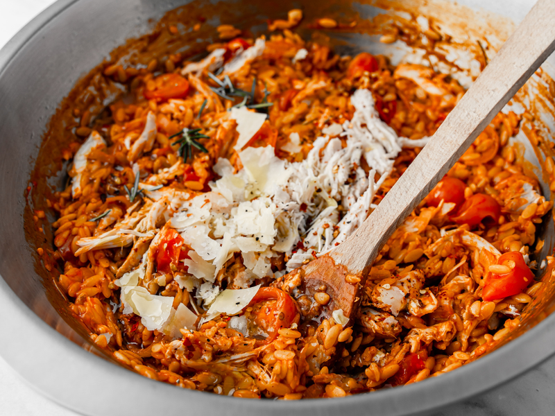 Slow Cooked Chicken & Tomato Orzo