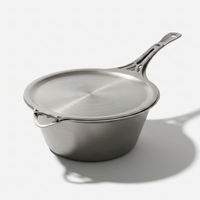 4.5L Stainless Steel Saucepan & 27cm Frypan-Lid Set