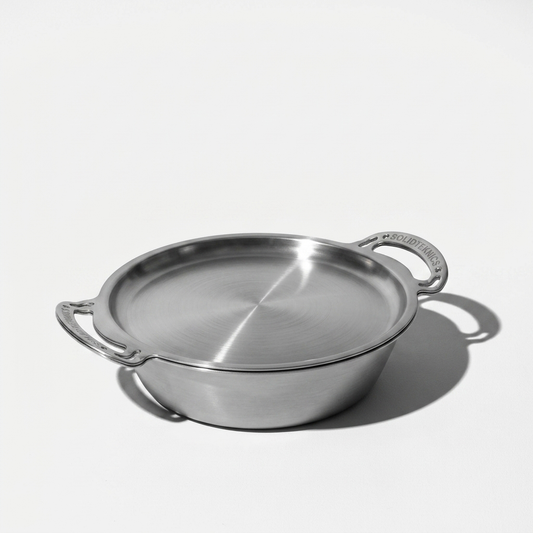 6L Stainless Steel Dutch Oven & 33cm Frypan-Lid Set