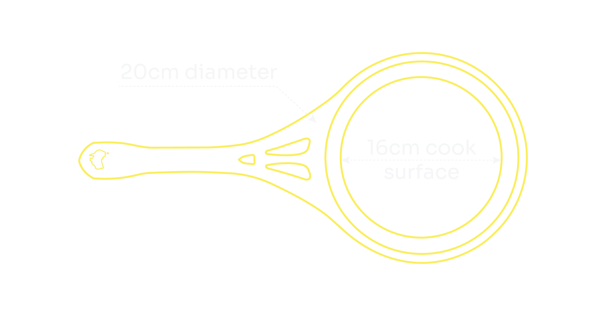 20cm Polished Iron Frypan — specifications