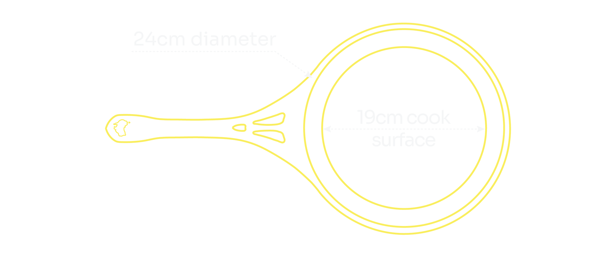 24cm Polished Iron Frypan — specifications