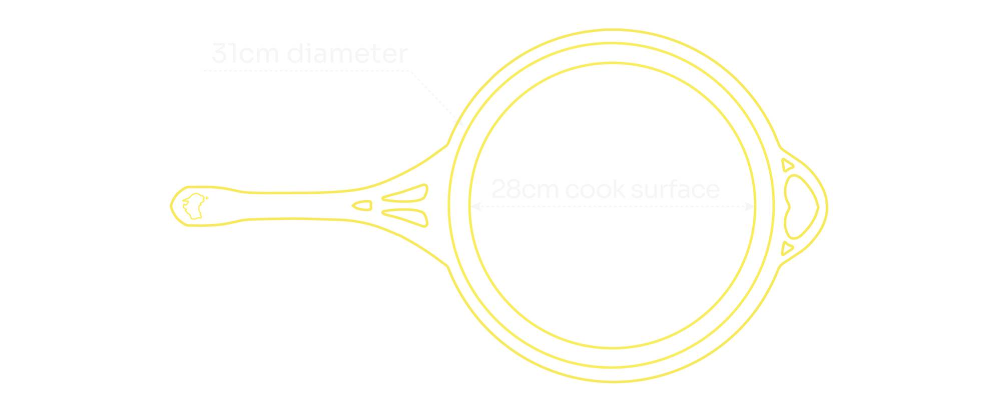 31cm Heavy Iron Crepe Pan — specifications