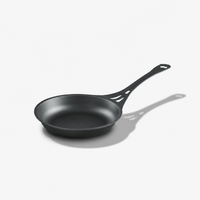 Solidteknics AUS-ION 24cm wrought iron frypan with long vented handle on a light grey background