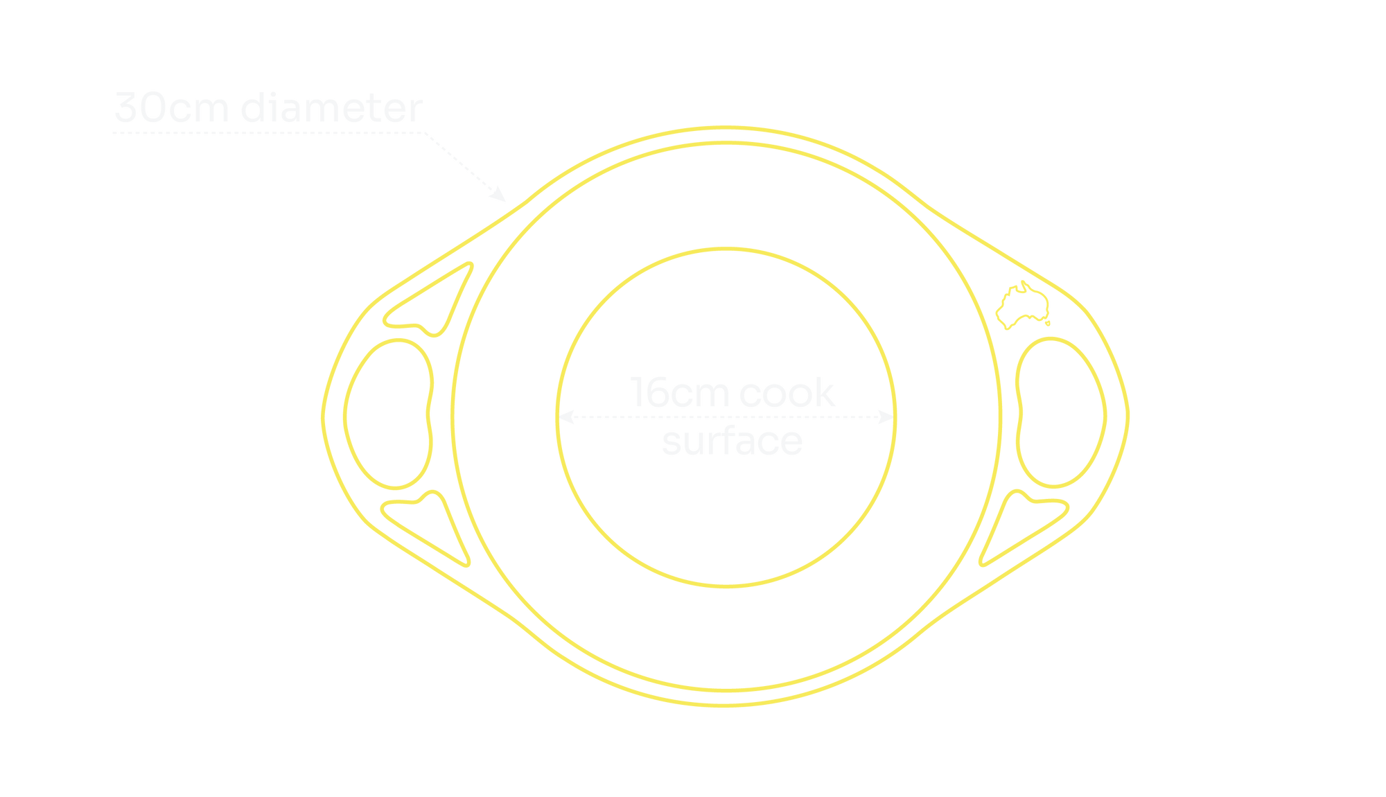 30cm Polished Iron Dual Handle Wok — specifications