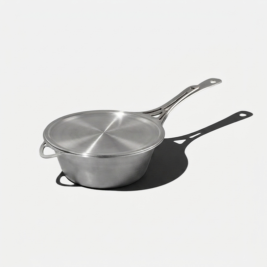2.5L Stainless Steel Saucepan & 23cm Frypan-Lid Set